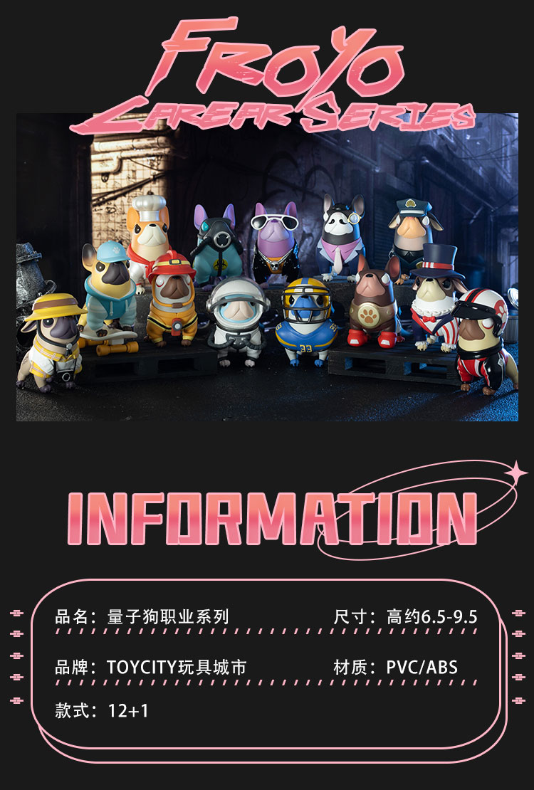 原创新品toycity玩具城市量子狗职业系列盲盒